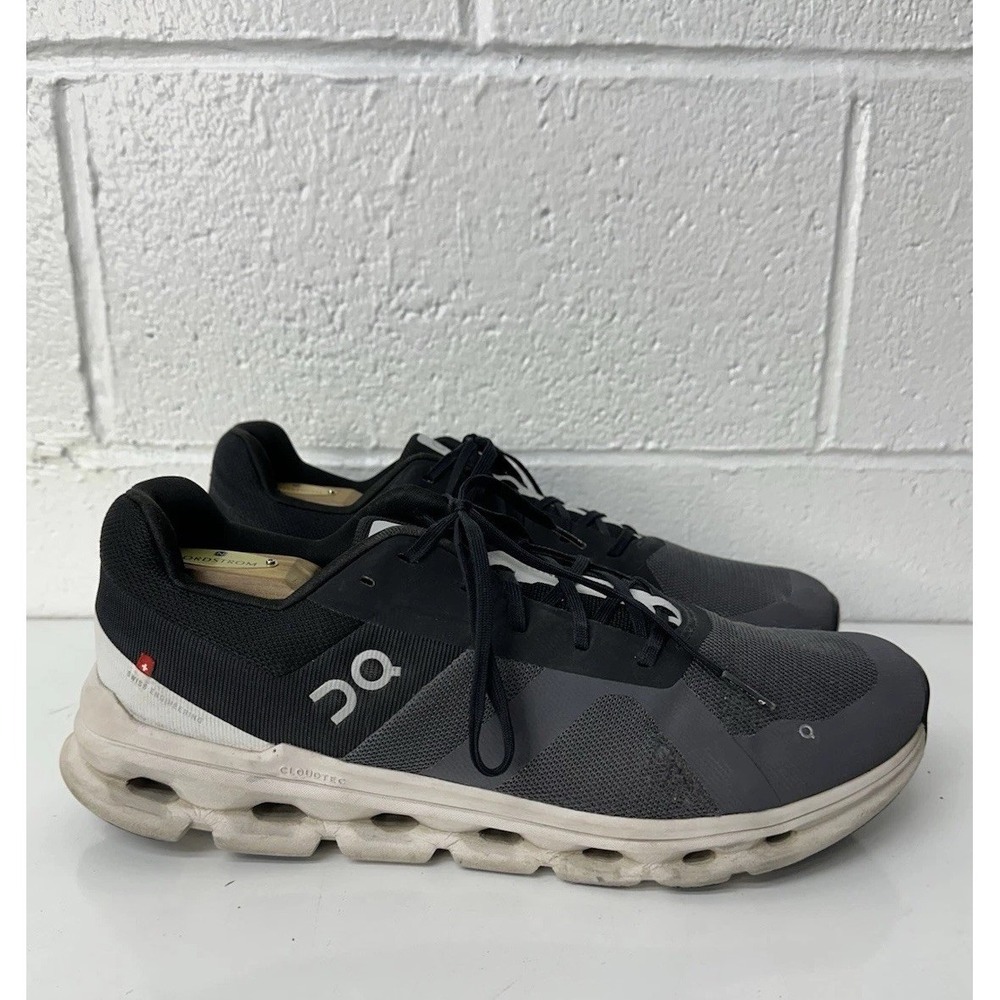 On Cloudrunner Men's 12.5 Eclipse Frost Black‎ Grey Running Shoes